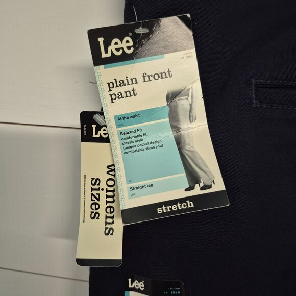 Lee Womens Relaxed Straight Leg Stretch Pants Navy Size 16W - Picture 6 of 8